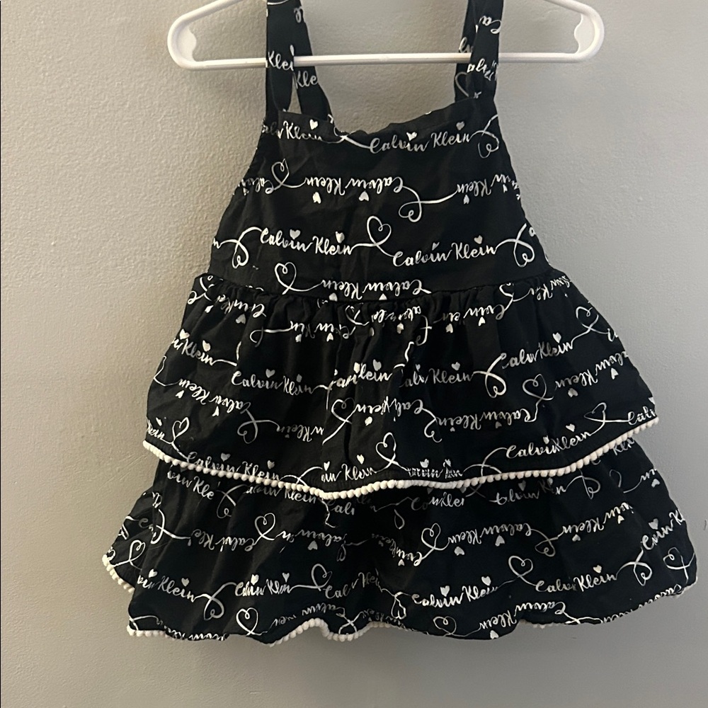Calvin Klein Black and White Script Dress